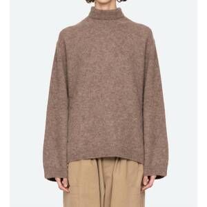 NEW SEA mallory turtleneck sweater in camel multi